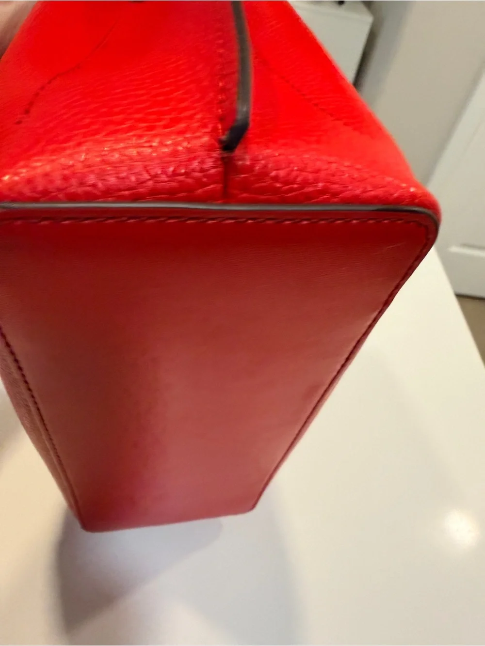 Michael Kors Red Pebbled Leather Belted Satchel Small Crossbody Bag w/strap